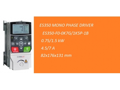 ES350 0.75/1.5 kW 4.5/7 A MONO PHASE DRIVER