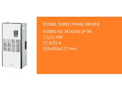 ES580L 7.5/11 kW 17.6/25 A 3 PHASE DRIVER